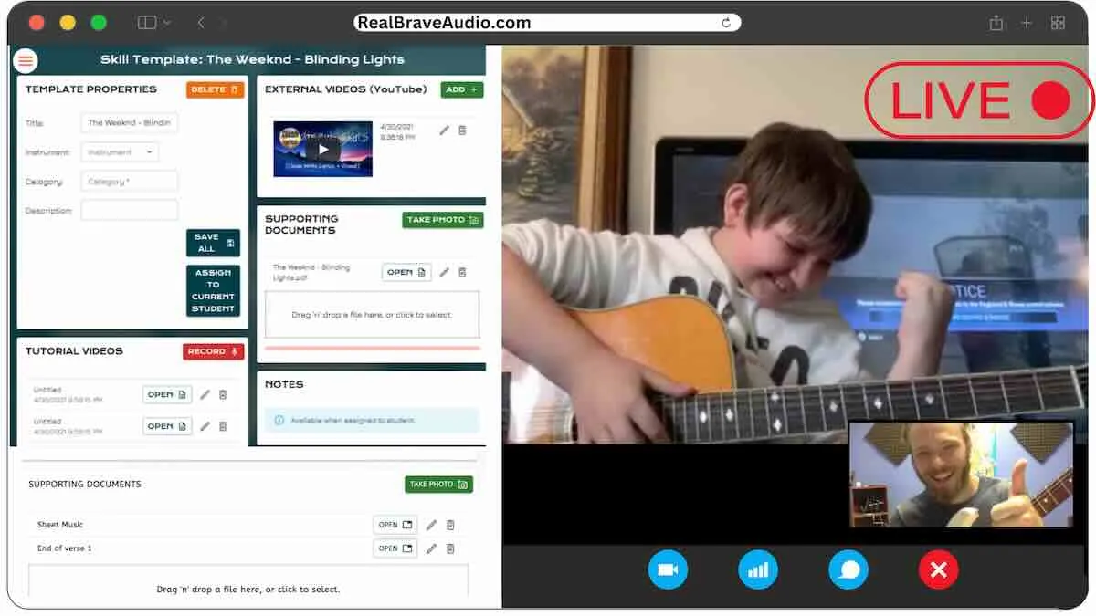 Live online music lessons with a real teacher through PracticePad