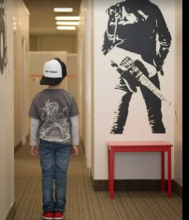 Young student in the Real Brave NJ hallway